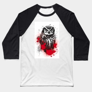 Northern Hawk Owl Painting Baseball T-Shirt